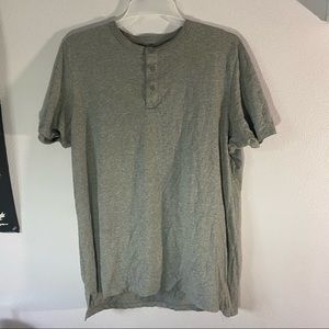 Mens Gray Button Collar Tee George XL